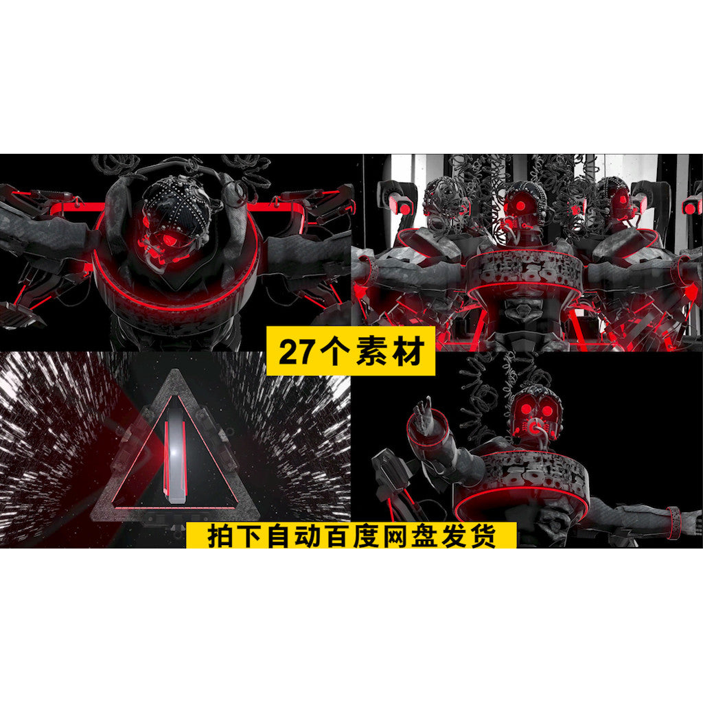 VJ LOOP | 🤖 3D Astronaut Robot Explosion Visual – LED Stage Background for Club/Bar VJ 🎥🚀 [MICHIGO STUDIO]