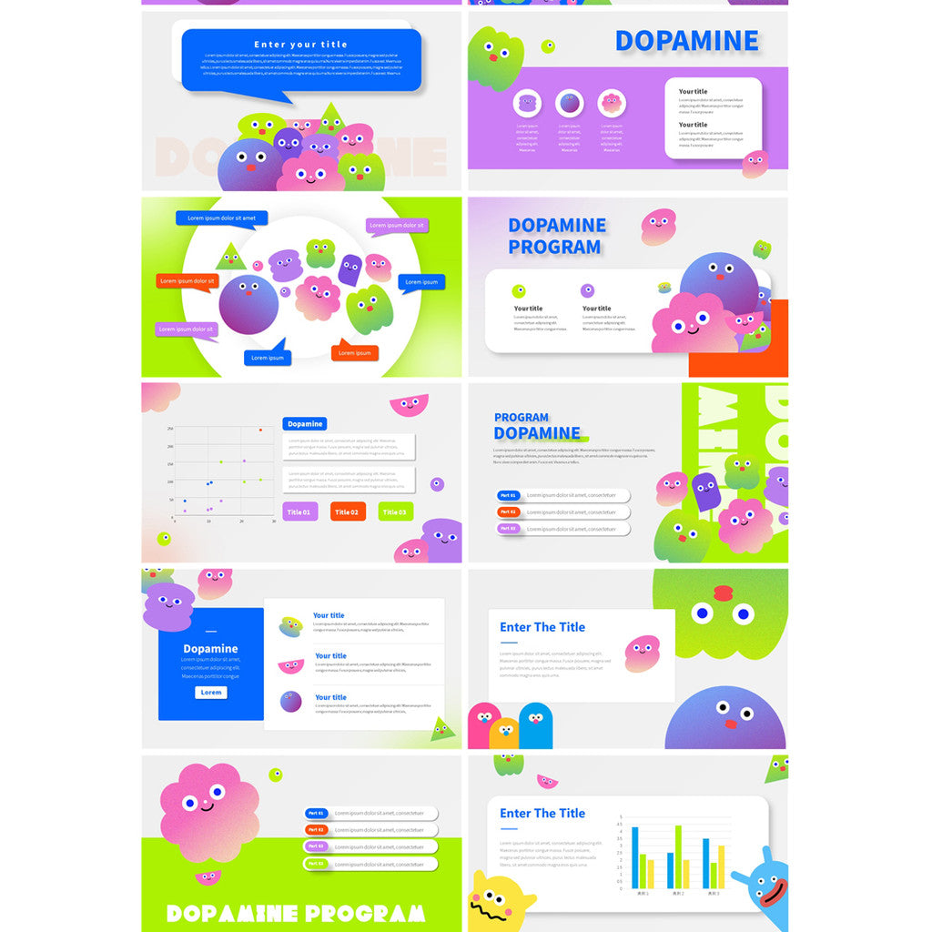 POWERPOINT 246 | 🎨 Cartoon Art Dopamine Gradient Fun Summer Creative Kindergarten Report