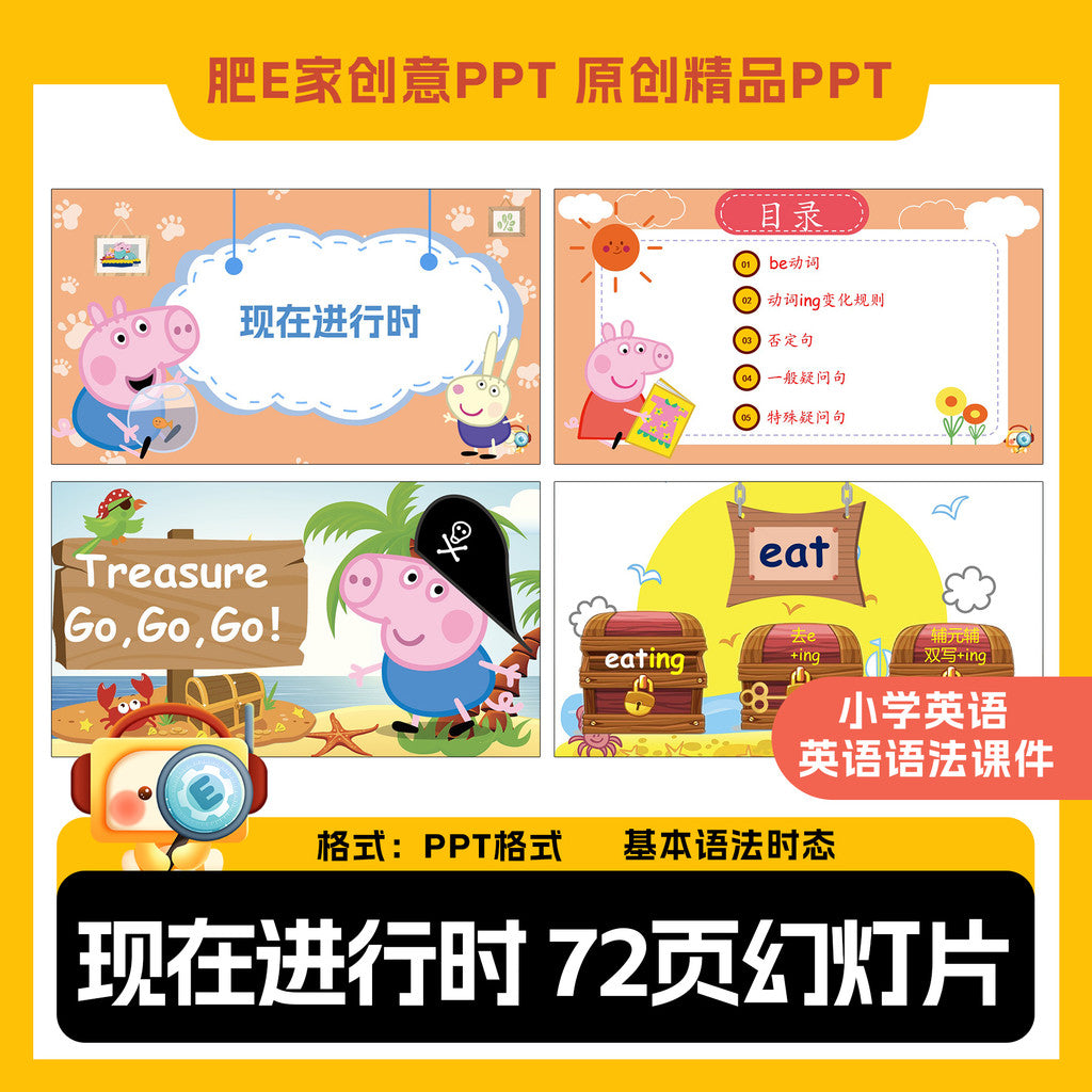 POWERPOINT TEMPLATE 75 | ⏳ Basic Grammar Tenses Present Past Future Fun Animated PPT Template [ MICHIGO STUDIO ]