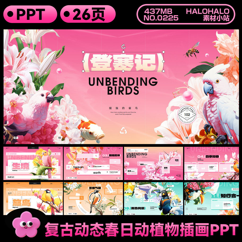 Vintage Bird-themed Brand Presentation PPT Template [MICHIGO STUDIO]