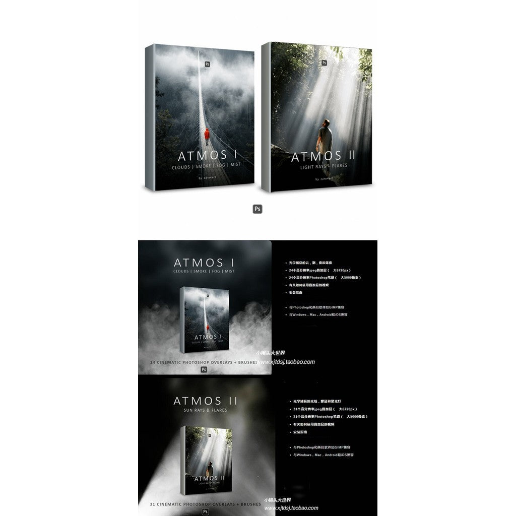 ✨ Julian Herbrig Care4Art Bundle – 5 Packs of Presets + Light Flares + Glass FX + Lens Glow Overlays [MICHIGO STUDIO]