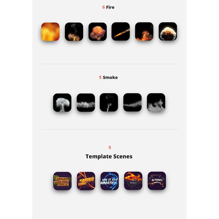 🎬 PR MOGRT TEMPLATE | Fire 🔥 Smoke 💨 Water 🌊 Explosion 💥 Cartoon FX Animation Elements 🎨 [ MICHIGO STUDIO ]