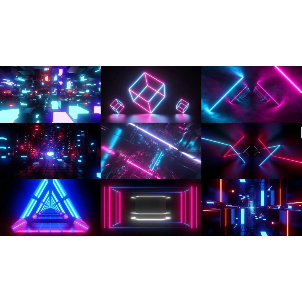 🎥 VJ LOOP | 🌈 Colorful Neon 💡 Abstract Rhythm Lines for LED Club Background 🎇 [ MICHIGO STUDIO ]