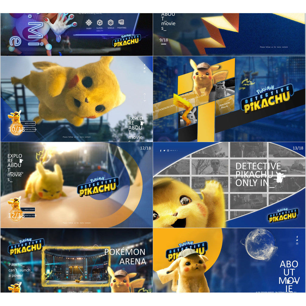 POWERPOINT TEMPLATE 321 | ⚡ High-End Grand Pikachu Movie Theme Introduction Review Anime PPT