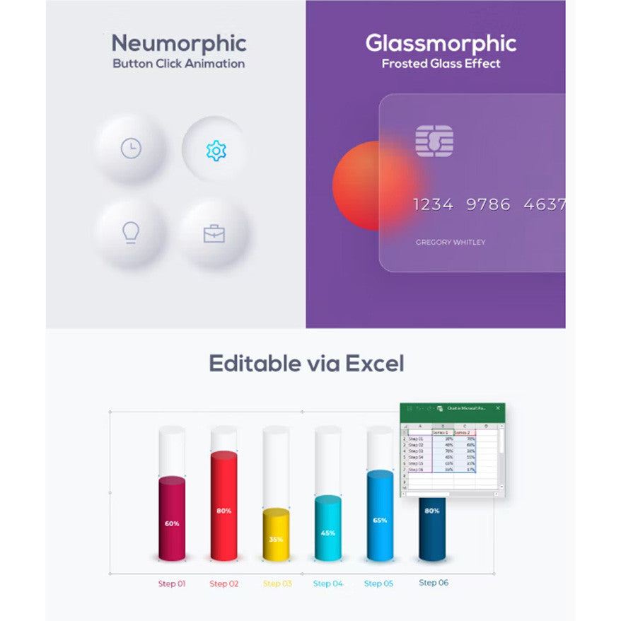 POWERPOINT 265 | 📊 Animated Charts Logic Mind Map Technology Data Visualization