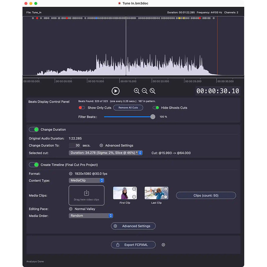 🎨 Plugin | FCPX – BeatMark Pro Audio Beat Detection & Auto Marking Tool with Tutorial [MICHIGO STUDIO]