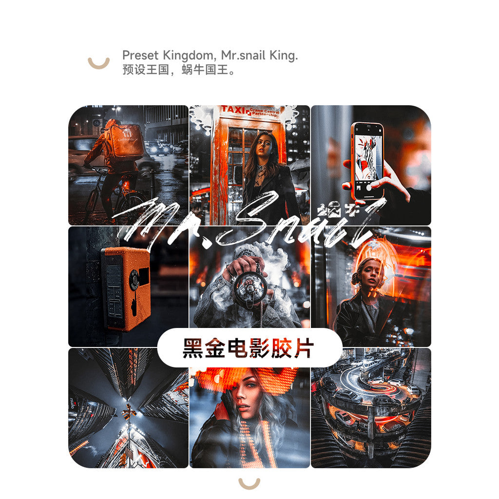 📸 Mr.223 Black Gold Movie Film - Lightroom Preset (Mobile, PS, PR, Capcut)