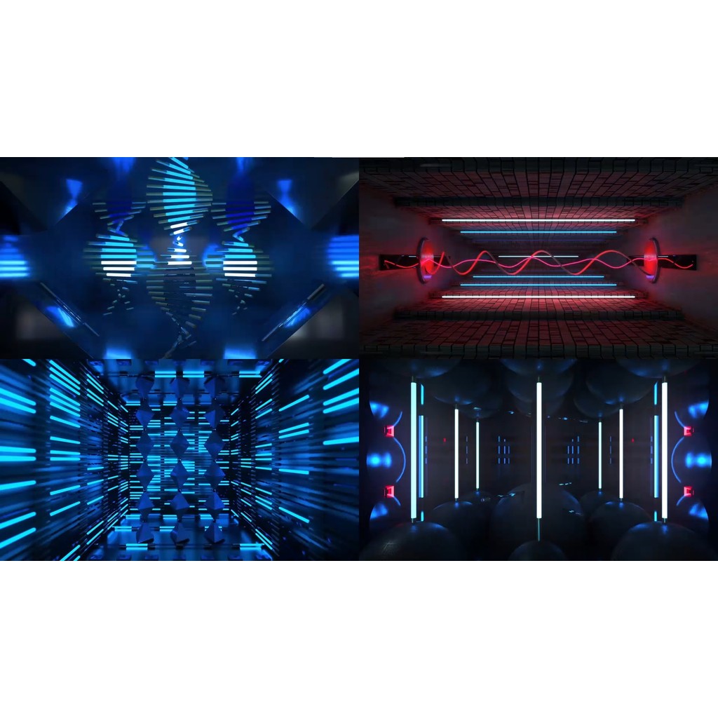 VJ LOOP | 🔴🔵 Neon Red & Blue Tube Flash Visuals – Abstract LED Background Loops 💡⚡ [MICHIGO STUDIO]