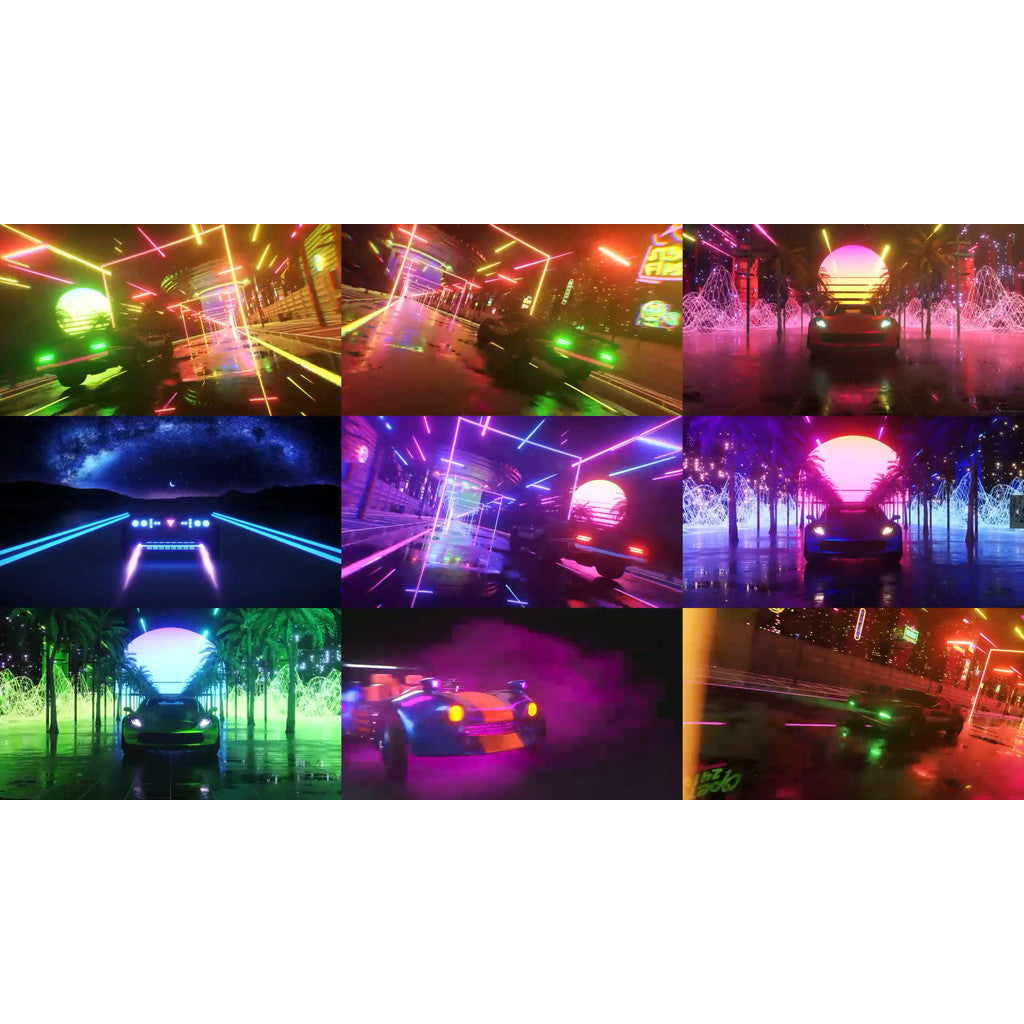 🎥 VJ LOOP | Vaporwave Retro Neon Car Rap Visuals for Club Stage 🟣🚗🎶 [ MICHIGO STUDIO ]