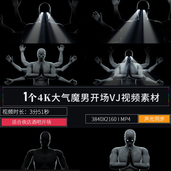 🎥 VJ LOOP | Flashy Male Opening Lights Interaction – 4K Club Stage Visual 🔥🕺💡 [ MICHIGO STUDIO ]
