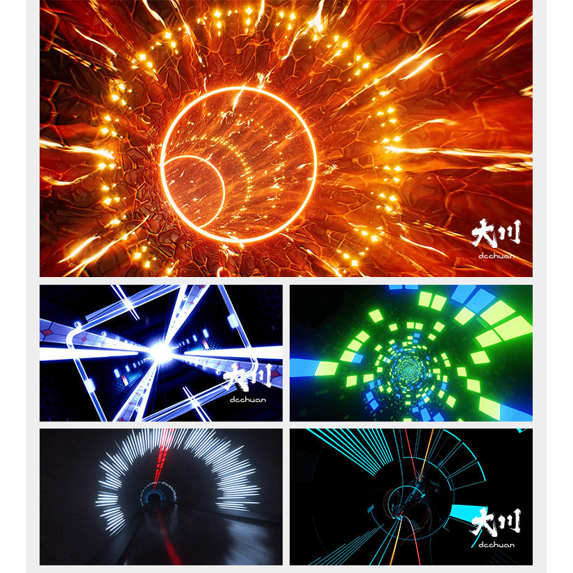 🎥 VJ LOOP | Dynamic Roller Coaster Tunnel City Ride Club LED Background 🎢🌃 [ MICHIGO STUDIO ]