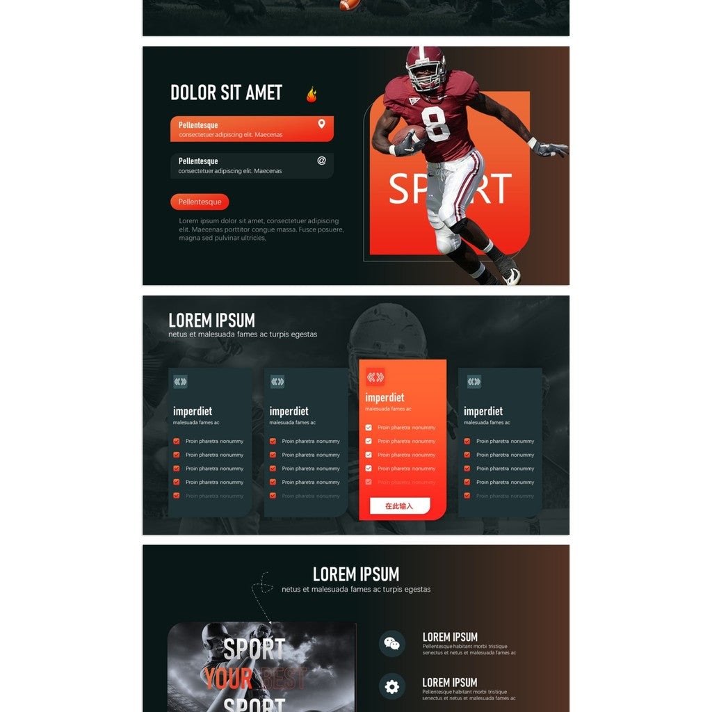 POWERPOINT TEMPLATE 35 | 🏈 19 Pages English Sports Rugby Event Proposal Stylish Layout PPT Template [ MICHIGO STUDIO ]