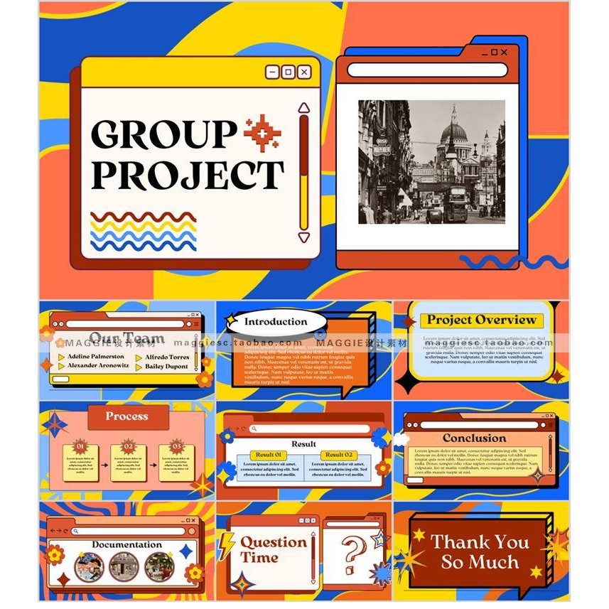 POWERPOINT TEMPLATE 272 | 🌐 Creative Web Style Cartoon Teacher Courseware Business Meeting Work Report PPT