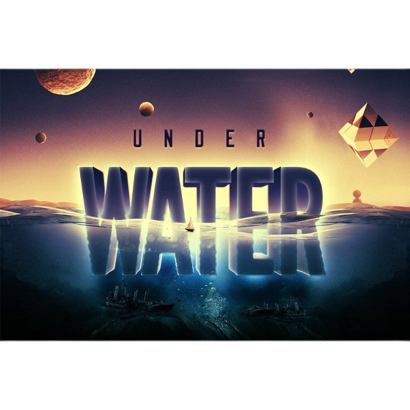 🎨 PSD TEMPLATE | Underwater Text Effect Logo Mockup with Smart Layers [MICHIGO STUDIO]