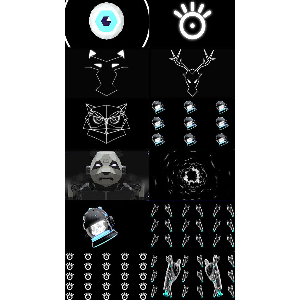 🎥 VJ LOOP | 3D Panda Hand Gesture DJ Stage LED Loop for Festival 🐼🎧 [MICHIGO STUDIO]