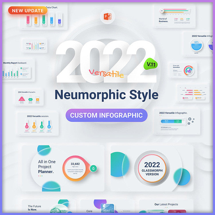 POWERPOINT TEMPLATE 178 | 📊 Animation 3D Dynamic Data Design Graphics Charts Skeuomorphic Plugin Effects PPT