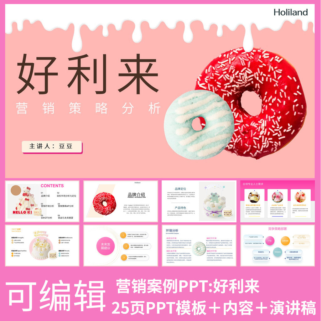 POWERPOINT TEMPLATE 41 | 🎂 HOLILAI Brand Marketing Strategy Case Study Report PPT Template [ MICHIGO STUDIO ]
