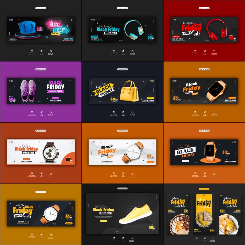 🎨 PSD TEMPLATE | Black Friday Promotion Banner Template [MICHIGO STUDIO]