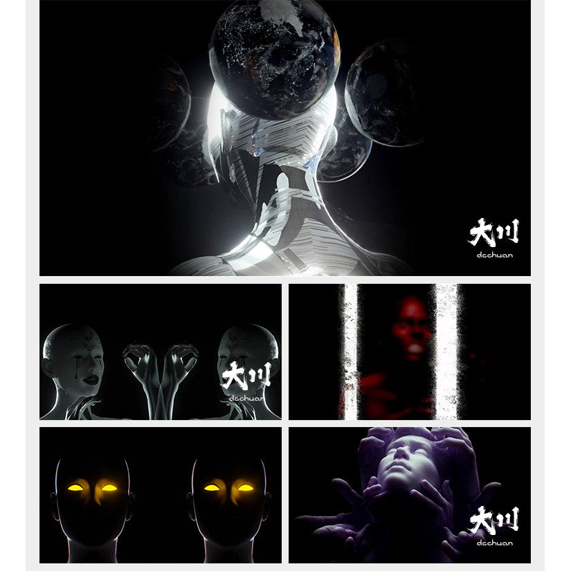 🎥 VJ LOOP | Horror Statue + Mech Flashing Light Club LED Background 😱🗿🔦 [ MICHIGO STUDIO ]