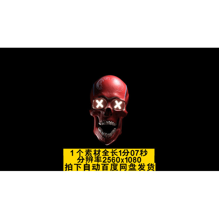 VJ LOOP | 💀 Skull Head Cool Festival VJ Visual for Club / LED Opener with Audio [ MICHIGO STUDIO ]