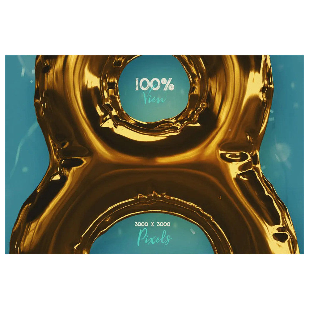 🎨 PSD TEMPLATE | Gold Foil Balloon 3D Font Effect PSD Template [MICHIGO STUDIO]