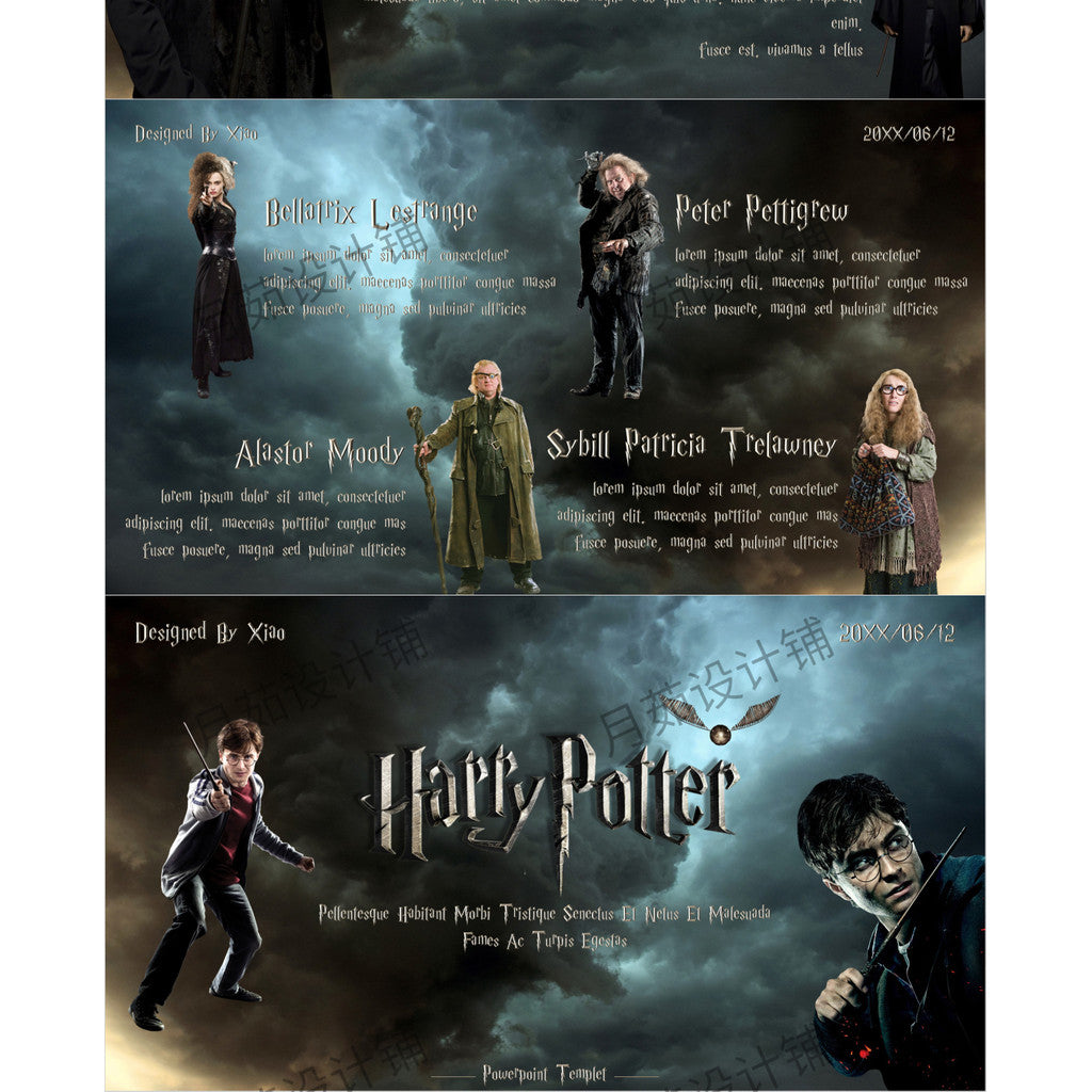 POWERPOINT TEMPLATE 135 | 🧙 Harry Potter Movie Theme PPT Template Presentation Movie Review Editable [ MICHIGO STUDIO ]