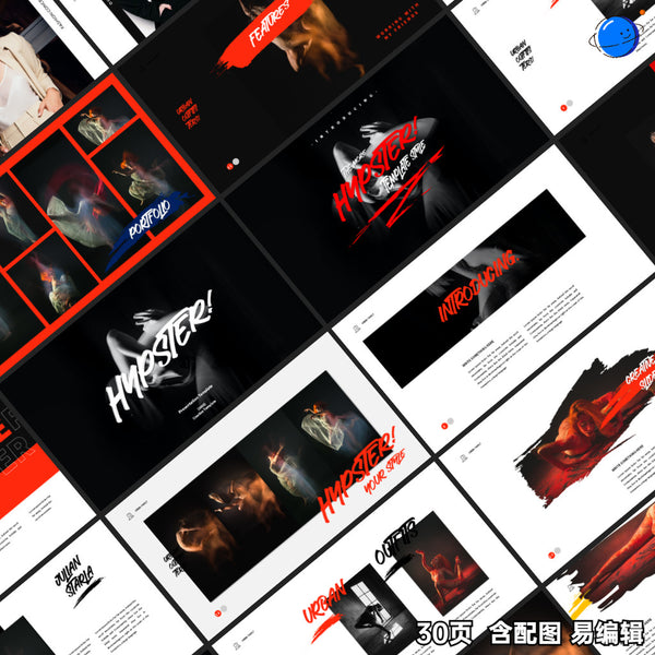 POWERPOINT TEMPLATE 32 | 🎨 Artistic Minimalist Graduation Portfolio Creative Unique Layout PPT Template