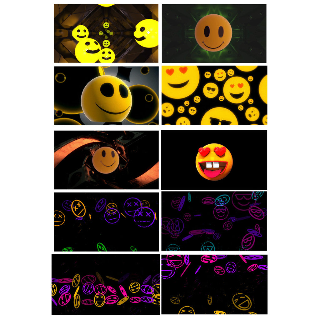 🎥 VJ LOOP | Bounce Cartoon Emoji Smiley Face VJ Visuals for Club & KTV 😊💛🎥 [ MICHIGO STUDIO ]