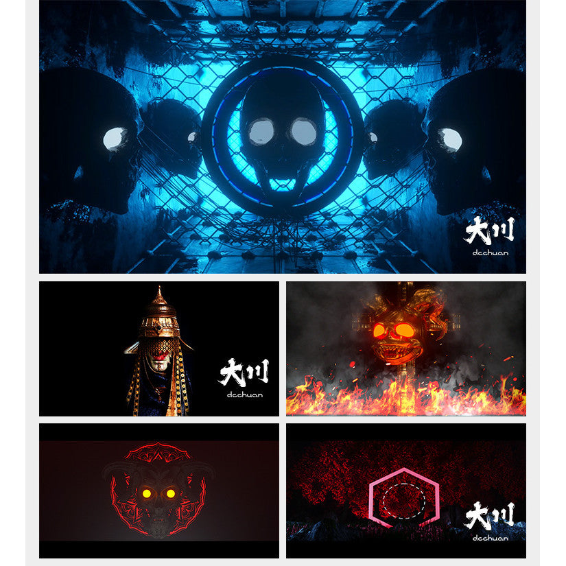 🎥 VJ LOOP | Neon Grid Geometry Cool Face Club LED Stage Background 🔷🧠 [ MICHIGO STUDIO ]