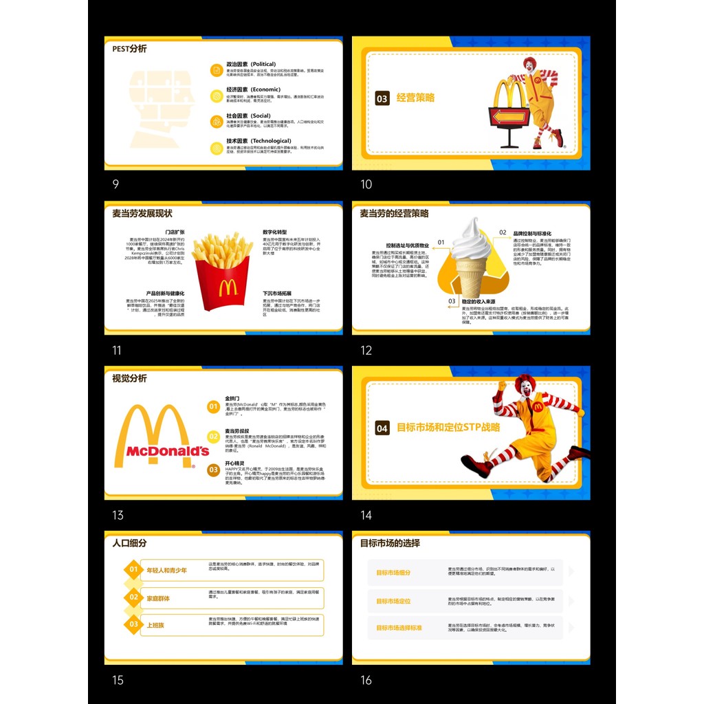 POWERPOINT TEMPLATE 45 | 🍔 McDonald’s Brand Marketing Case Study Class Report PPT Template [ MICHIGO STUDIO ]