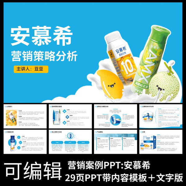 POWERPOINT TEMPLATE 42 | 🥛 AMX Yogurt Brand Marketing Strategy Case Study Class Report PPT Template [ MICHIGO STUDIO ]