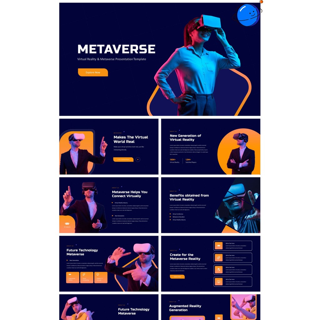 POWERPOINT TEMPLATE 29 | 🌐 Metaverse AI 5G VR Tech Startup Editable Stylish PPT Template [ MICHIGO STUDIO ]