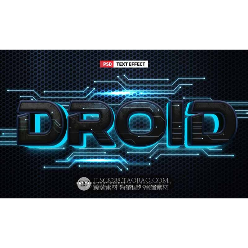 🎨 PSD TEMPLATE | Cyberpunk Sci-Fi 3D Text Effect Smart Layer PSD Mockup [MICHIGO STUDIO]