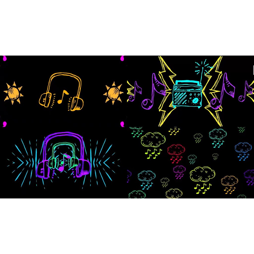 🎥 VJ LOOP | Handdrawn HipHop Cartoon Bounce Rhythm LED Club Visuals ✍️🎤🎠 [ MICHIGO STUDIO ]