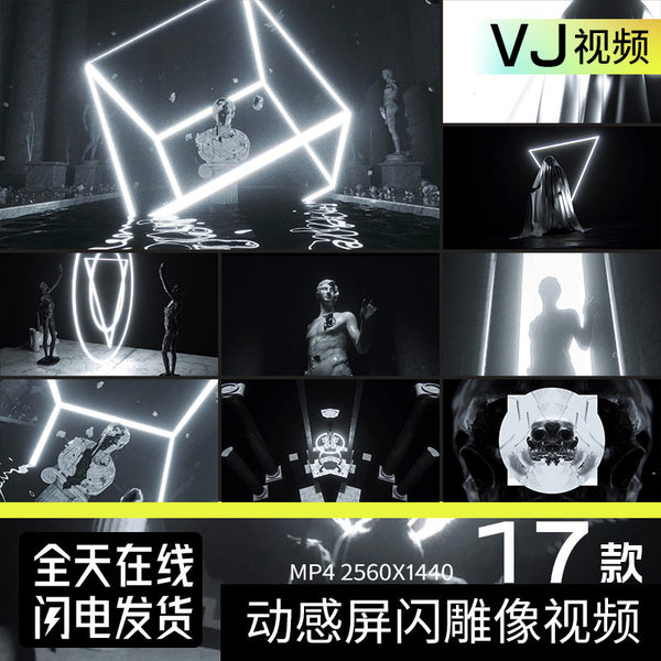 🎥 VJ LOOP | Black & White Roman Statue Flashing LED Bar Club Background 🗿⚫⚪ [ MICHIGO STUDIO ]