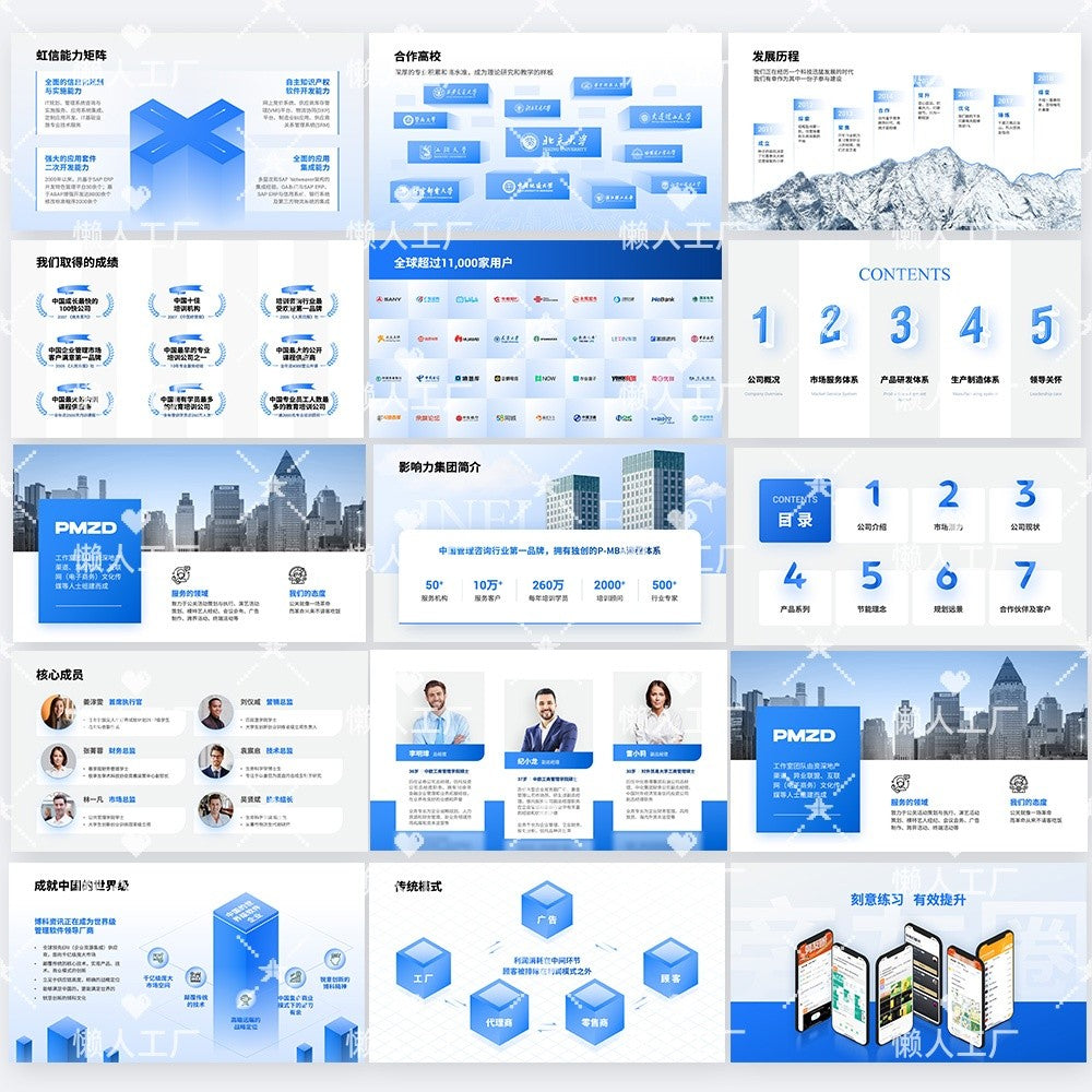 POWERPOINT TEMPLATE 287 | 🗂 140+ Pages Text & Image Layout Work Report High-End Dynamic PPT