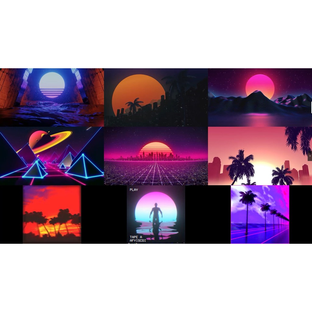 🎥 VJ LOOP | Vaporwave Cyberpunk Retro LED Visuals for Club 🌐💿🕹️ [ MICHIGO STUDIO ]