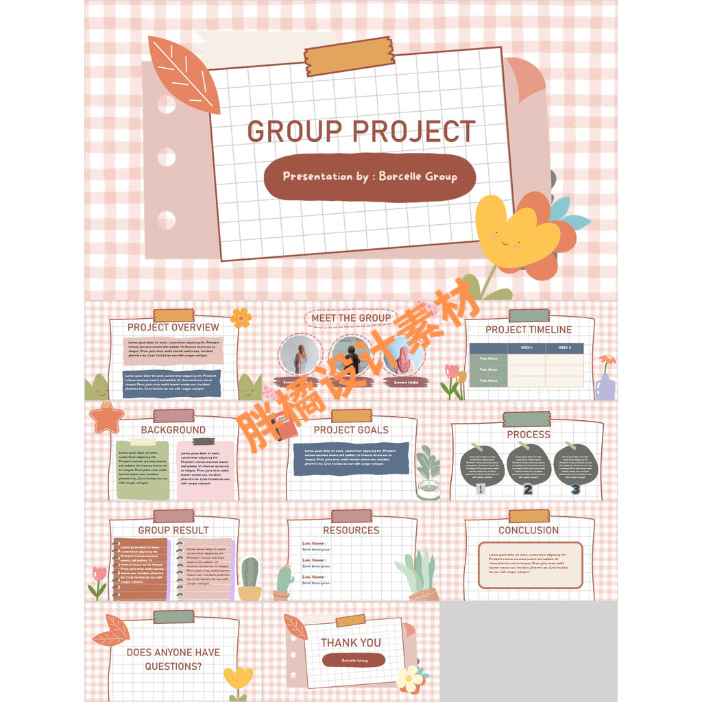 POWERPOINT TEMPLATE 293 | 🏫 Kindergarten Education Courseware Class Meeting Cute Cartoon Defense Self-Introduction PPT