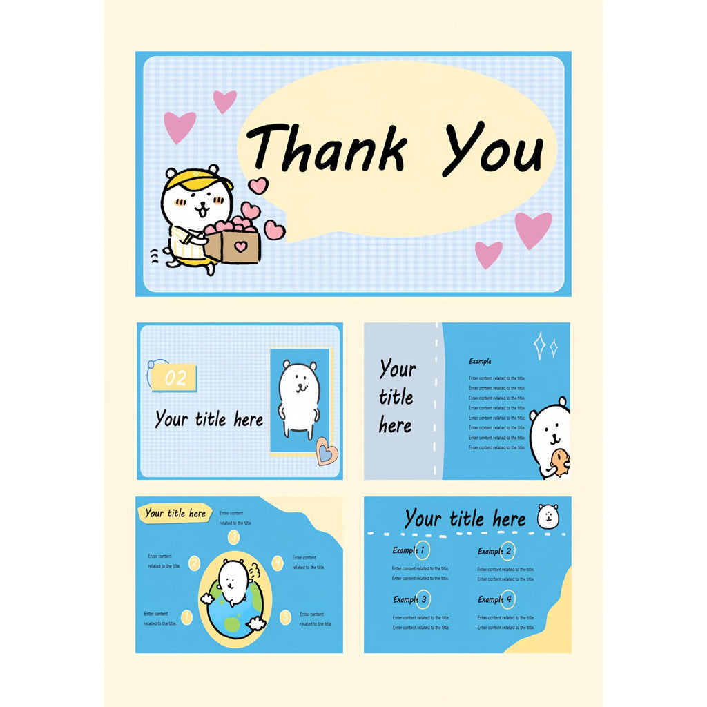 POWERPOINT TEMPLATE 279 | 🐻 Nagano Self-Mock Bear PPT Template 10 Pages [ MICHIGO STUDIO ]