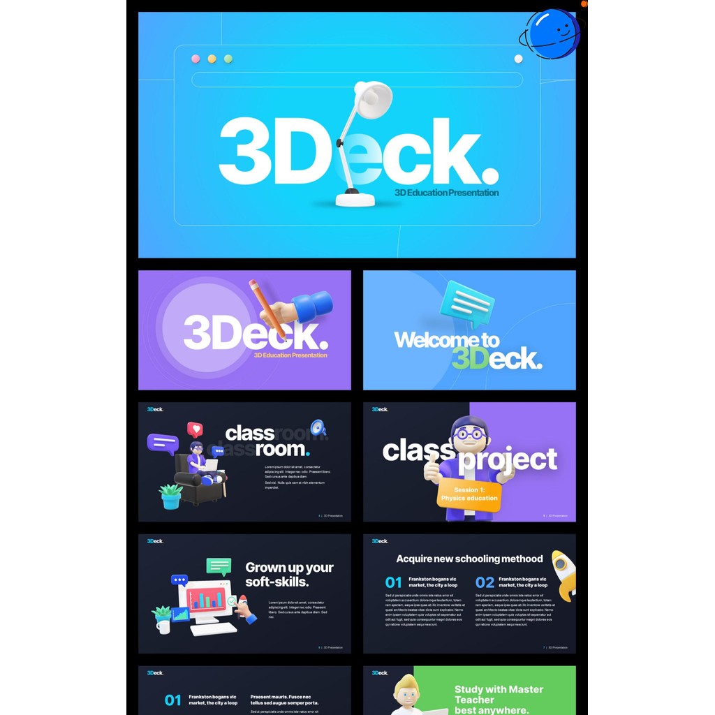 POWERPOINT TEMPLATE 33 | 🌀 Full 3D Dynamic Stylish Product Introduction Animated Pitch Deck PPT Template