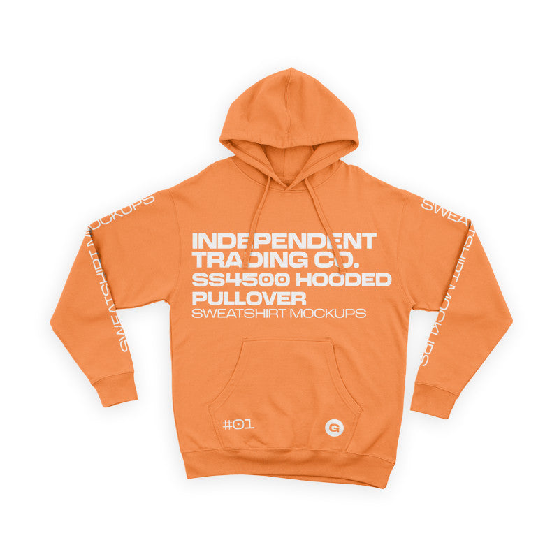🎨 PSD TEMPLATE | Streetwear Hoodie Front/Back Print Mockup Smart PSD [MICHIGO STUDIO]