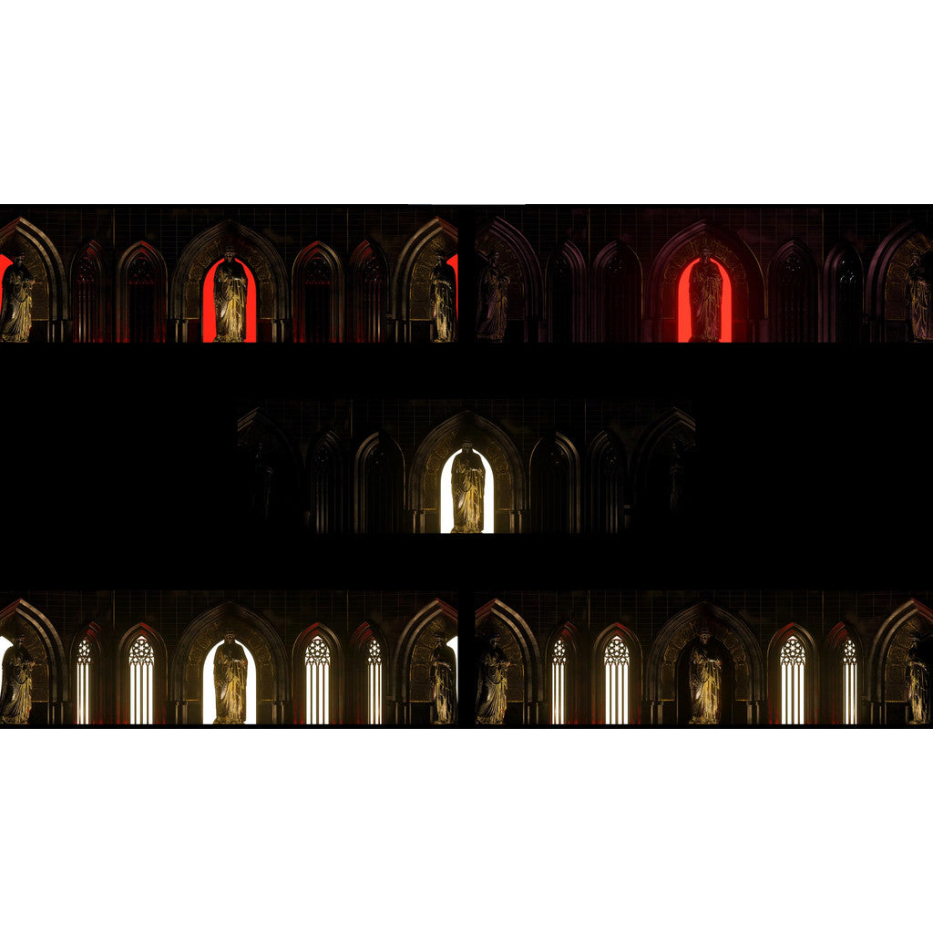 VJ LOOP | 🌌 Epic Cathedral Rhythm Sparkle – Ultra-Wide LED Club Visuals 🏛️🌟 [MICHIGO STUDIO]