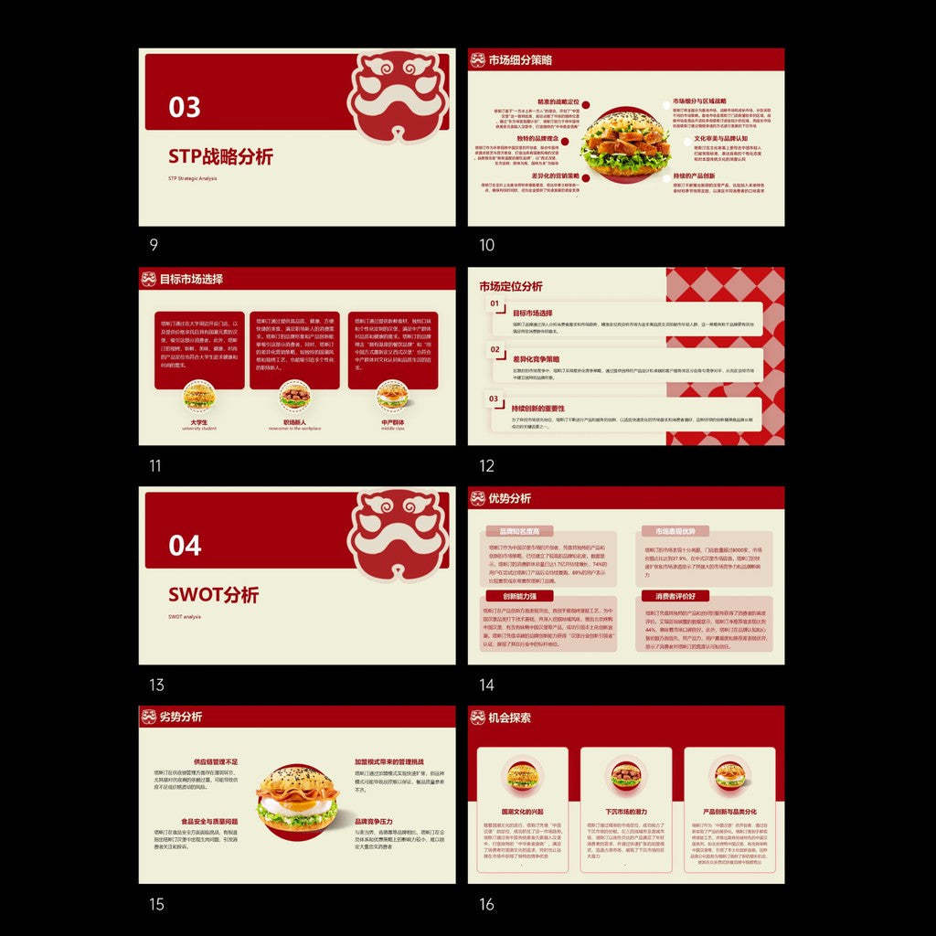 POWERPOINT TEMPLATE 40 | 🍔 TASTING Brand Marketing Strategy Case Study Class Report PPT Template [ MICHIGO STUDIO ]