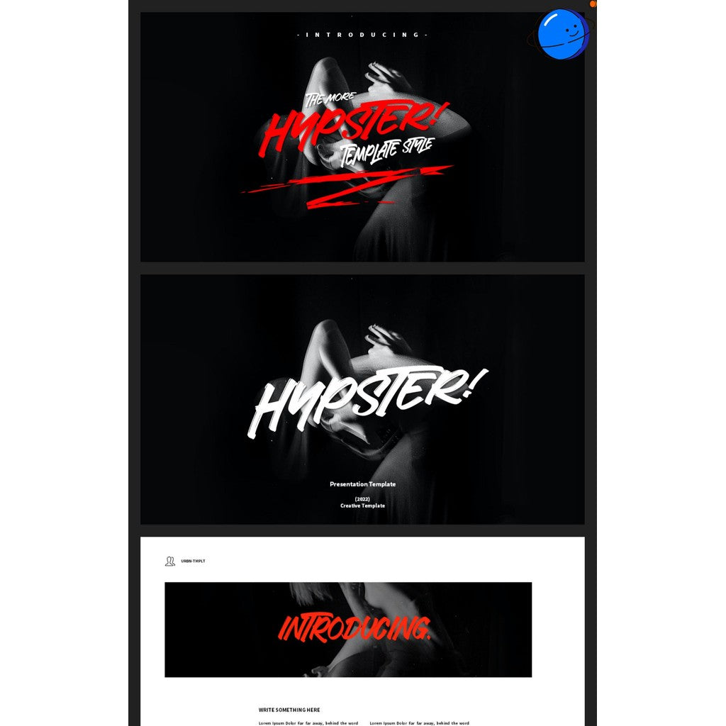 POWERPOINT TEMPLATE 32 | 🎨 Artistic Minimalist Graduation Portfolio Creative Unique Layout PPT Template