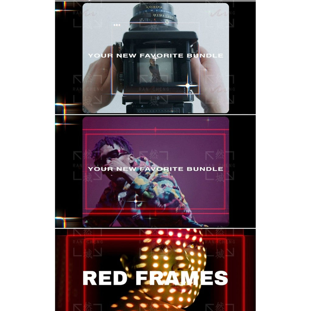 🌌 Sci-Fi Retro HUD Star Glow Film Frame Pack ✨ for FCPX / DaVinci / PR / AE [MICHIGO STUDIO]