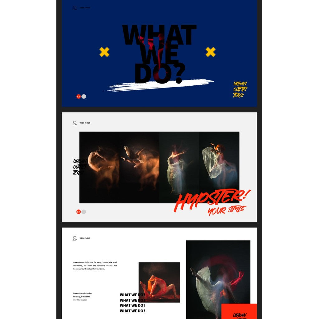 POWERPOINT TEMPLATE 32 | 🎨 Artistic Minimalist Graduation Portfolio Creative Unique Layout PPT Template