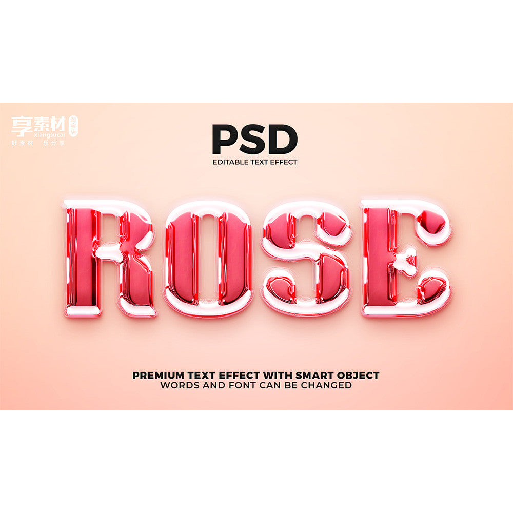 🎨 PSD TEMPLATE | 3D Text PSD Mockup Title Poster Logo Metal Glass Plastic Transparent [MICHIGO STUDIO]
