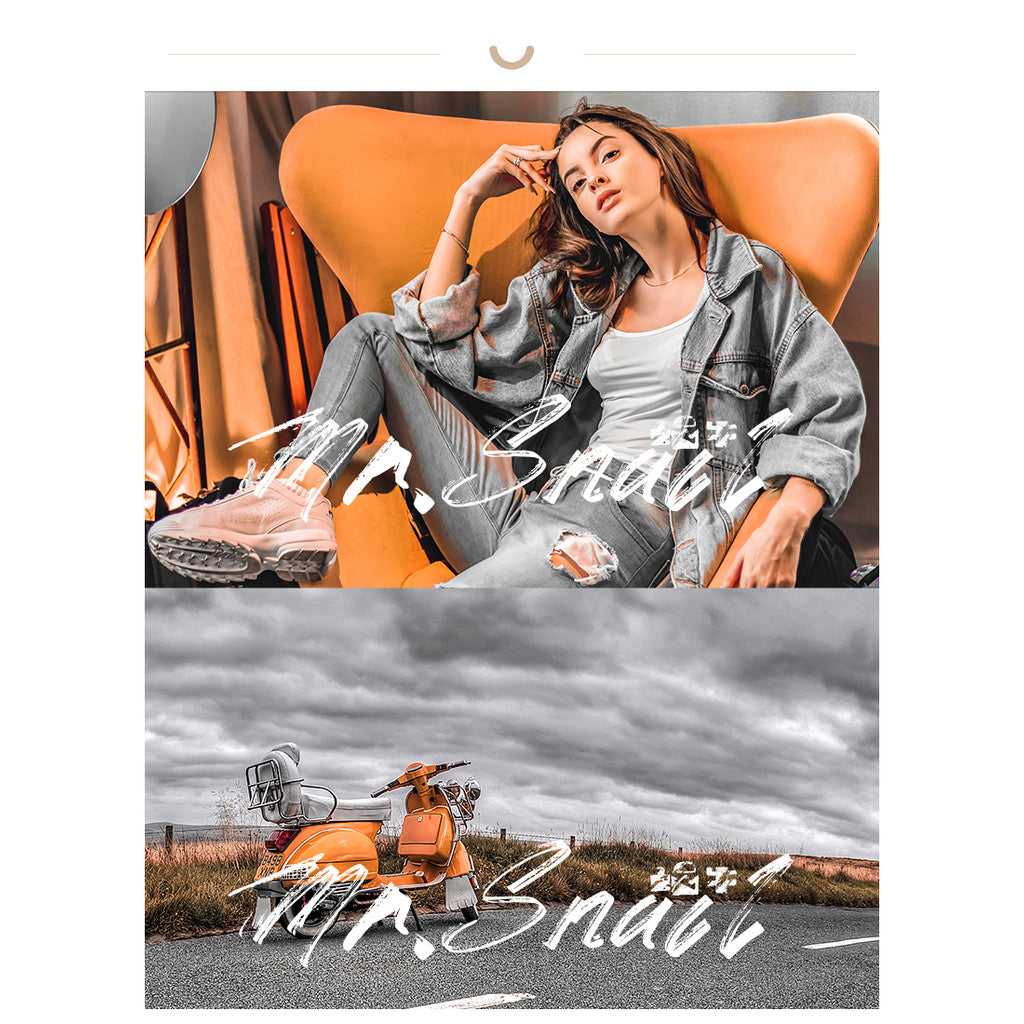 📸 Mr.236 Fashion Orange Gray - Lightroom Preset (PS, Capcut, PR, DaVinci, FCPX)