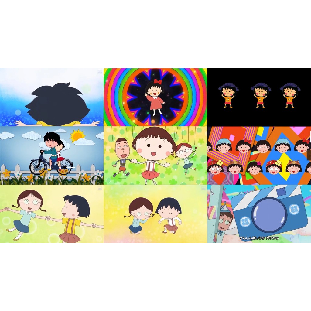 🎥 VJ LOOP | Chibi Maruko Anime Rhythm LED Visuals with Music for Bar 🍒🎼👧 [ MICHIGO STUDIO ]