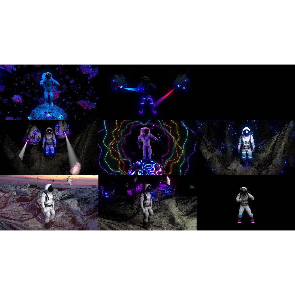 🎥 VJ LOOP | Astronaut & Spaceship Sci-Fi Universe LED Background 👨‍🚀🚀 [ MICHIGO STUDIO ]